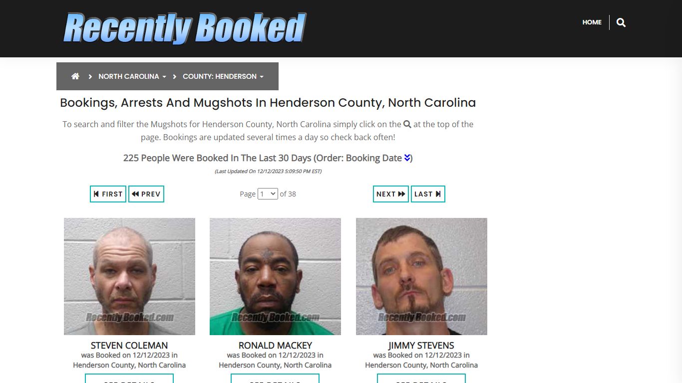Bookings, Arrests and Mugshots in Henderson County, North Carolina